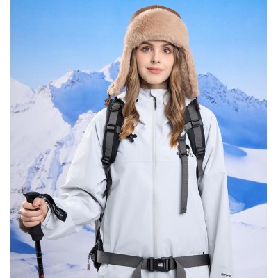 Coffee Winter Ushanka Trapper Hat with Faux Fur Lining