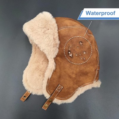 Coffee Winter Ushanka Trapper Hat with Faux Fur Lining