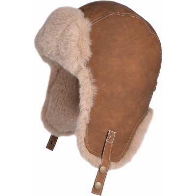 Coffee Winter Ushanka Trapper Hat with Faux Fur Lining