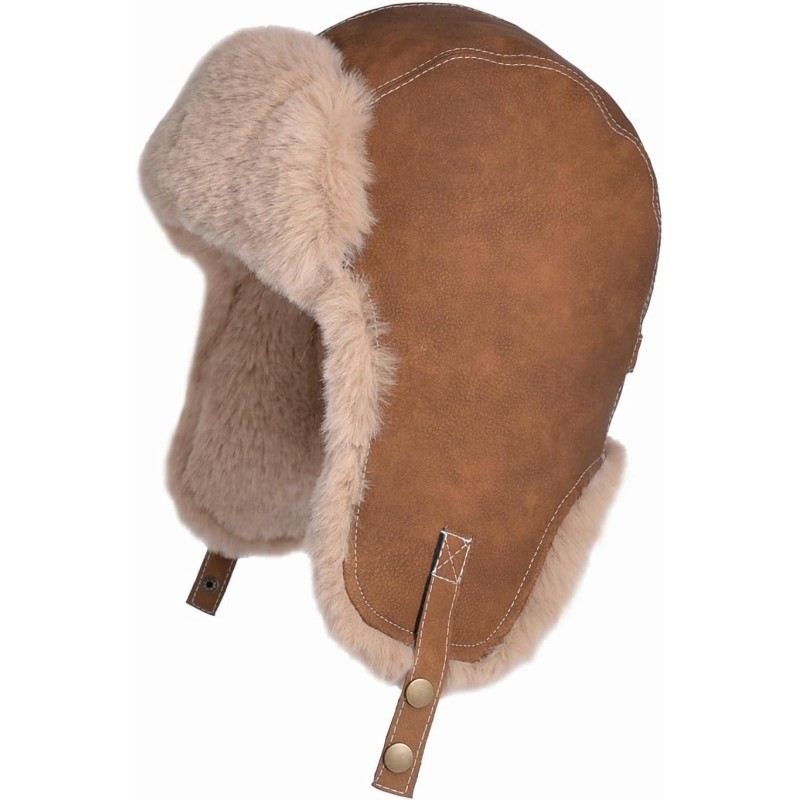 Coffee Winter Ushanka Trapper Hat with Faux Fur Lining