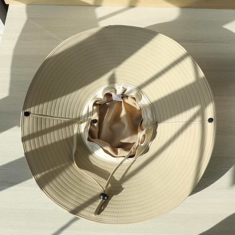UPF50+ Wide Brim Packable Sun Hat Beige for Men Women