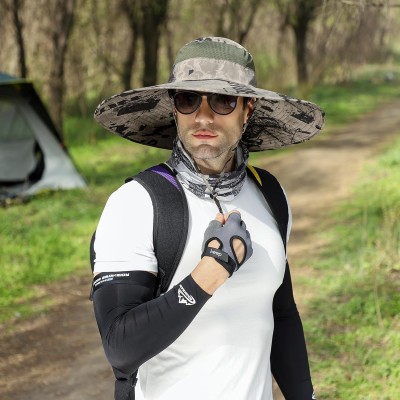 UPF50+ wide brim sun hat for men and women, adjustable, ventilated, packable for outdoor use