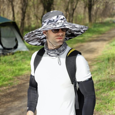 Unisex UPF50+ Wide Brim Sun Hat for Fishing Hiking Safari