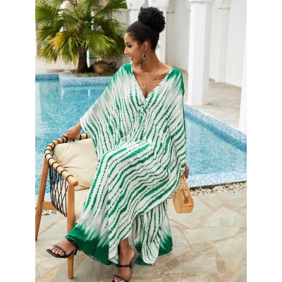 Plus Size Bohemian Caftan Dress Minted Breeze Floral Beach Coverup Plus Size Minted Breeze Floral Bohemian Caftan Dress Beach Coverup