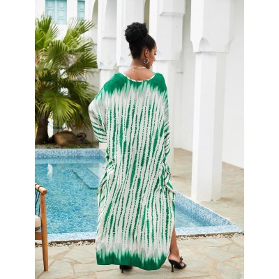 Plus Size Bohemian Caftan Dress Minted Breeze Floral Beach Coverup Plus Size Minted Breeze Floral Bohemian Caftan Dress Beach Coverup