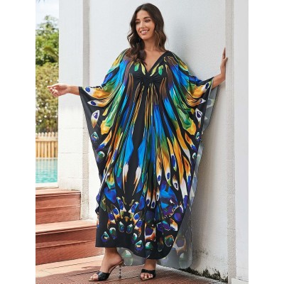 Bohemian Plus Size Bathing Suit Coverup Kimono Plus size bohemian bathing suit coverup kimono caftan with butterfly wings
