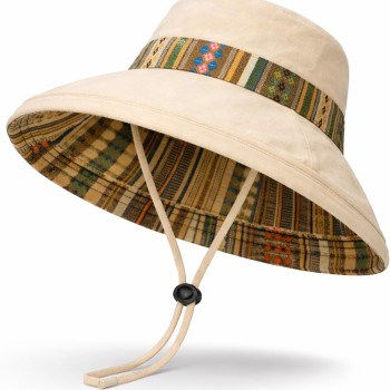 Women’s Reversible Wide Brim Bucket Sun Hat UPF 50+ Metal Wired Edge Boho Beach Gardening Hat Beige Women’s Reversible Wide Brim Bucket Sun Hat UPF 50+ Metal Wired Edge Boho Beach Gardening Hat Beige