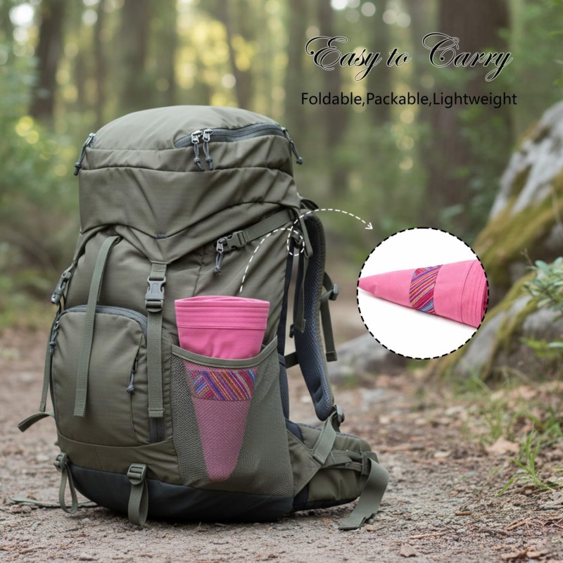 Women's pink reversible wide brim sun hat with UPF 50+ for beach and gardening