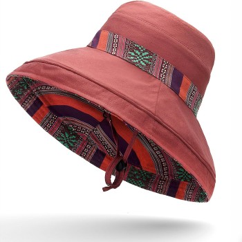 Women's Reversible Wide Brim Sun Hat UPF50+ Metal Wired Edge Beach Gardening Hat Reddish Brown Boho Women's Reversible Wide Brim Sun Hat UPF50+ Metal Wired Edge Beach Gardening Hat Reddish Brown Boho