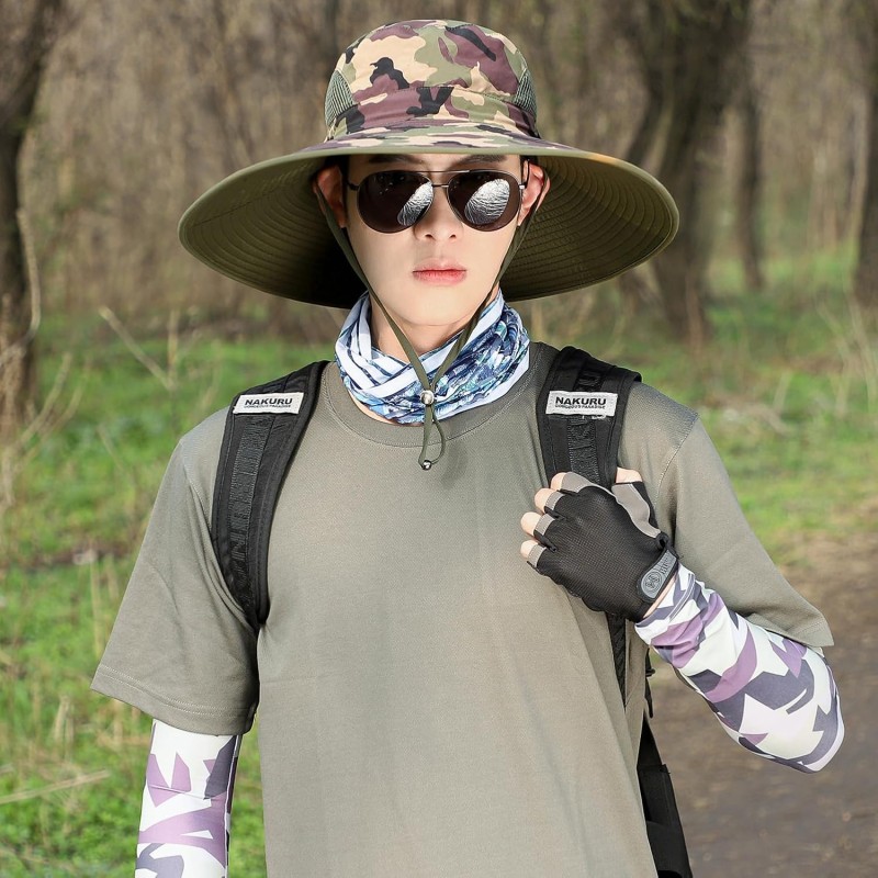 Oversized Unisex UPF50+ Sun Hat for Large Head, Wide Brim Fishing Bucket Hat