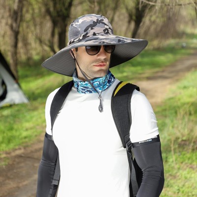 Unisex UPF50+ wide brim sun hat for outdoor fishing