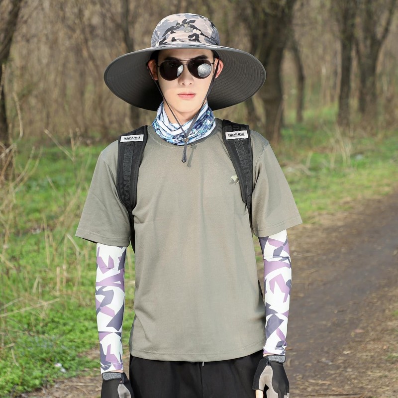 Unisex UPF50+ wide brim sun hat for outdoor fishing