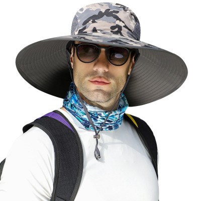 Unisex UPF50+ wide brim sun hat for outdoor fishing