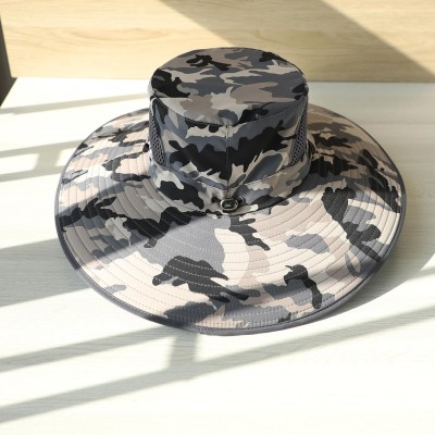 Unisex UPF50+ wide brim sun hat for outdoor fishing
