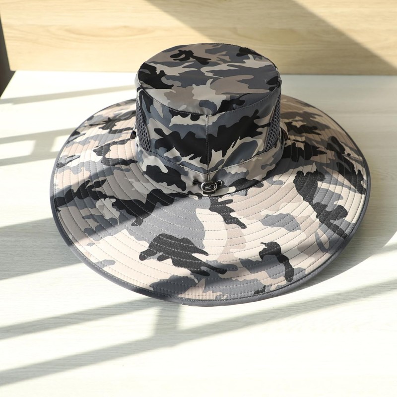 Unisex UPF50+ wide brim sun hat for outdoor fishing