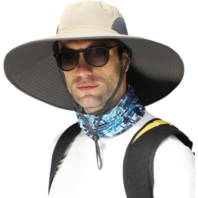 Oversized unisex sun hat for large head 60-65cm wide brim UPF50+ bucket hat