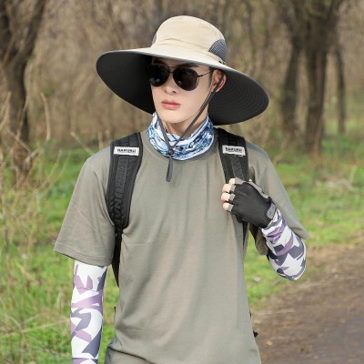 Oversized unisex sun hat for large head 60-65cm wide brim UPF50+ bucket hat