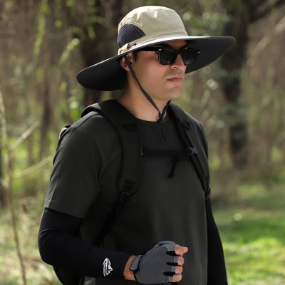 Oversized unisex sun hat for large head 60-65cm wide brim UPF50+ bucket hat