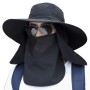 Unisex Sun Hat Face Neck Coverage Adjustable One Size Black for Hiking Fishing Work Garden Sports