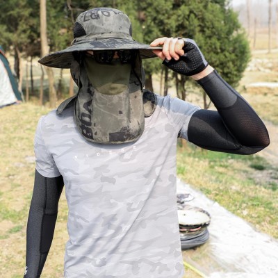 Unisex Army Green Sun Hat with Neck Flap Army green unisex sun hat with neck flap for hiking and fishing