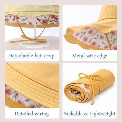 Women's Reversible Sun Hat UPF 50+ Women's reversible wide brim sun hat with wire edge
