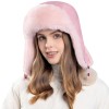 Pink Ushanka Trapper Hat for Women Men – Faux Fur Lined Windproof Warm Winter Hunting Hat