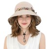Women’s Reversible Bohemian Bucket Sun Hat UPF50+ UV Protection for Beach Hiking Travel One Size