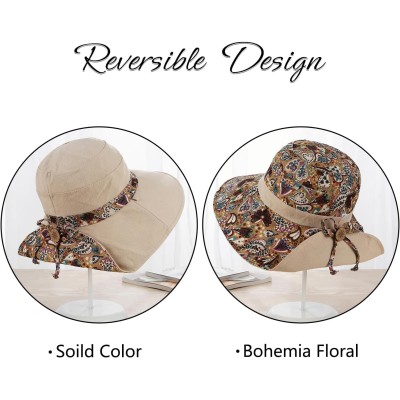 Women’s Reversible Bohemian Bucket Sun Hat with UPF50+ UV Protection