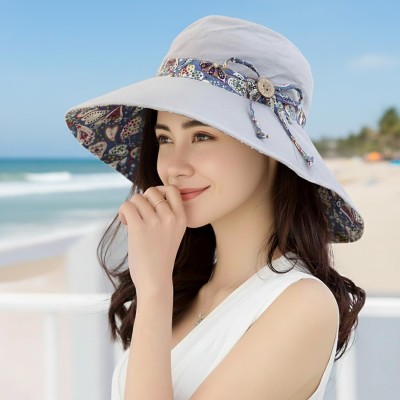 Women's Reversible UPF50+ Wide Brim Sun Hat Women's reversible wide brim UPF50+ sun hat bohemian beach hiking bucket hat