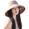 Women’s Reversible Bohemian Wide Brim Sun Hat UPF50+ for Hiking Beach Travel One Size
