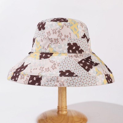 Women’s Reversible Wide Brim Sun Hat UPF50+ Bohemian Bucket Hat Women’s reversible wide brim sun hat with UPF50+ protection for hiking, beach, and travel