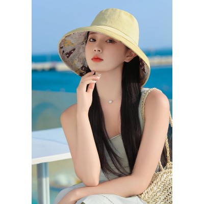 Women’s Reversible Wide Brim Sun Hat UPF50+ Bohemian Bucket Hat Women’s reversible wide brim sun hat with UPF50+ protection for hiking, beach, and travel