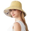 Women’s Reversible Wide Brim Sun Hat UPF50+ Bohemian Bucket Hat for Hiking Beach Travel One Size