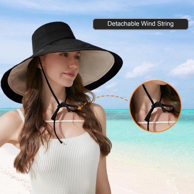 Bohemian Bucket Sun Hat - UPF 50+ Protection Women's reversible bohemian bucket sun hat with UPF 50+ wide brim in neutral tones