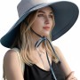 Women's Reversible Wide Brim Sun Hat UPF50+ Adjustable for Hiking Beach Travel