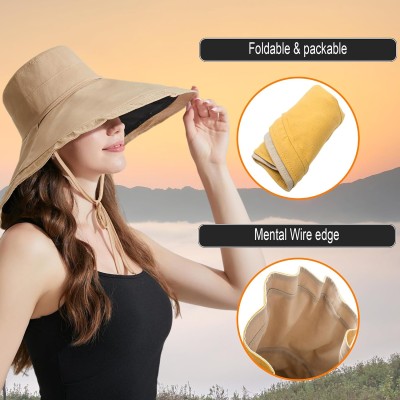 Women's Reversible Wide Brim Sun Hat - UPF 50+ Bohemian Bucket Hat Women's reversible wide brim sun hat with UPF 50+ protection and bohemian style