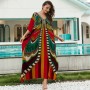 Tropical Butterfly Kaftan Dress - Resort Cover Up for Poolside & Beach Vacations Red 1129-3 Tropical Butterfly Kaftan Dress - Resort Cover Up for Poolside & Beach Vacations Red 1129-3