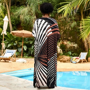 Flowy Caftan Dress: Bohemian Beach Cover Up, Kimono Sleeve Loungewear A011  Flowy Caftan Dress: Bohemian Beach Cover Up, Kimono Sleeve Loungewear A011