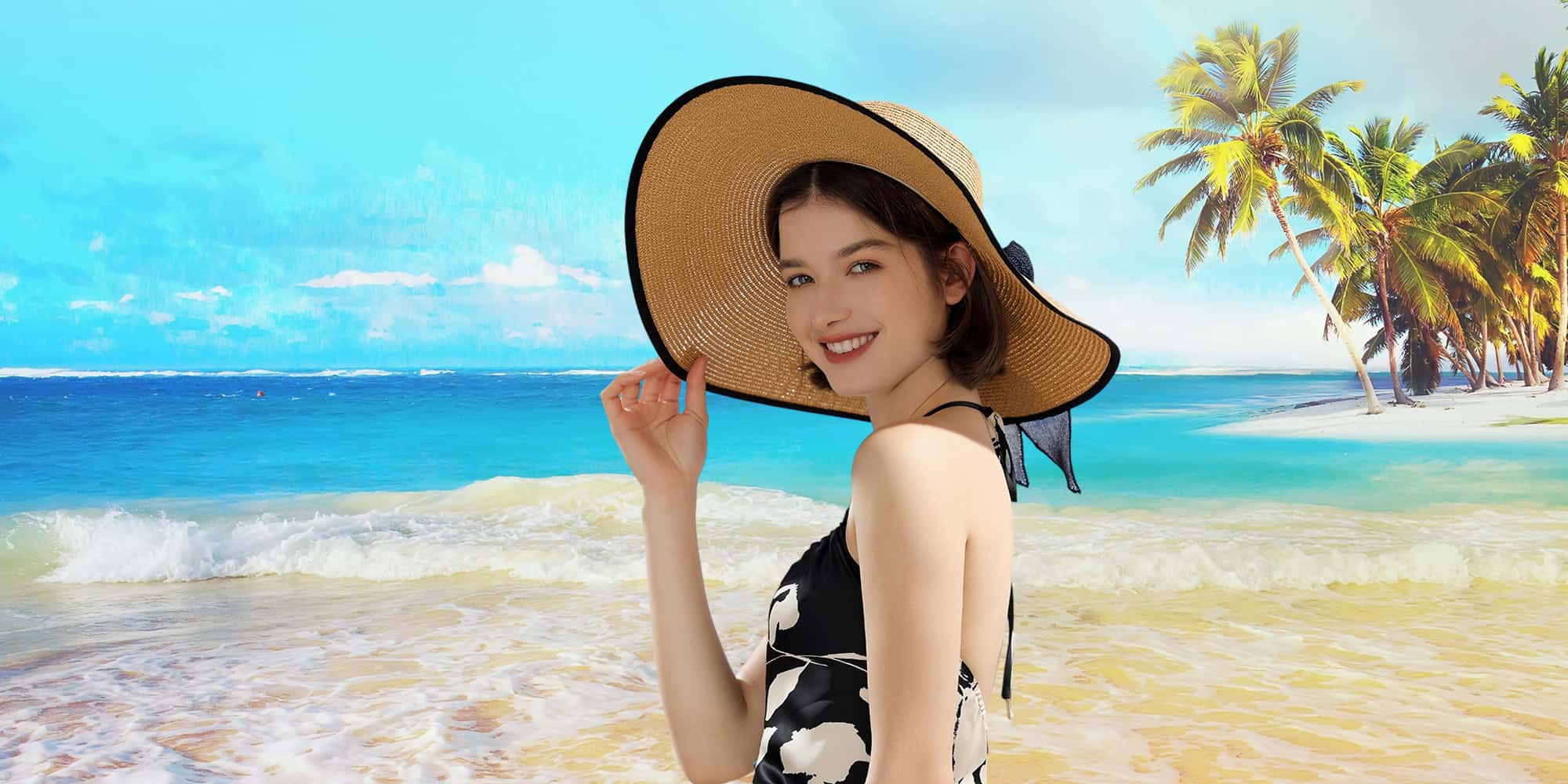 large brim sun hat